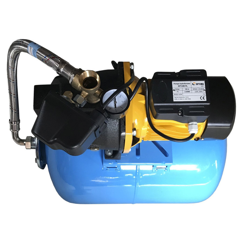 Насосна станція Optima JET100-PL-50 1,1кВт чавун довгий, бак 50 літрів.