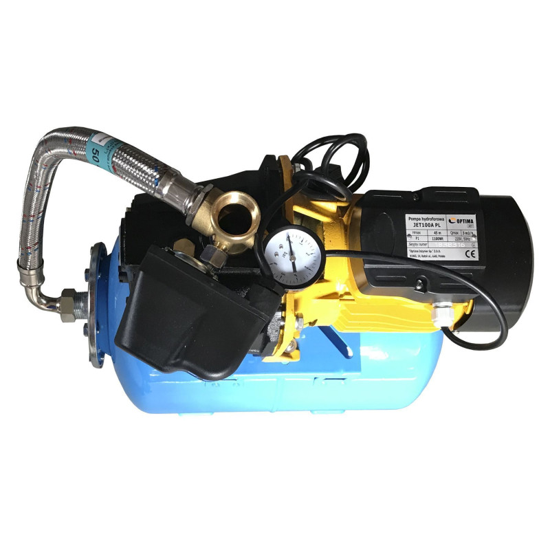 Насосная станция Optima JET100A-PL-24 1,1 кВт чугун короткий, бак 24 литра.