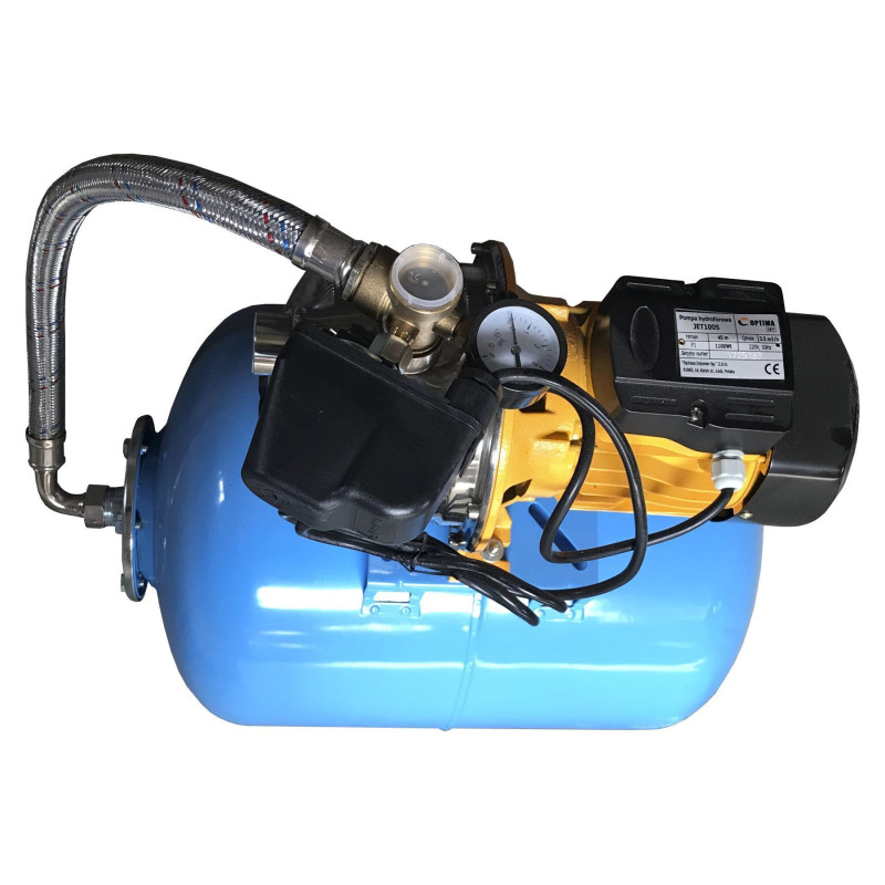 Насосна станція Optima JET100S-50 1,1кВт нержавійка, бак 50 літрів.