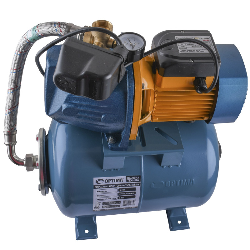 Насосна станція Optima JET100 PRIME-24 бак OPTIMA 1,1кВт бак 24 літри