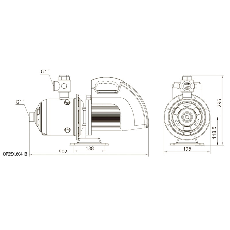 Насосна станція Optima PRIME OP25XL604 IB з інтелектуальним частотним перетворювачем + бак 5л