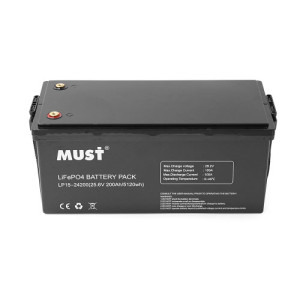Аккумулятор LiFePO4 200Ah Must LP15-24200, BMS100A@4S, 25.6В