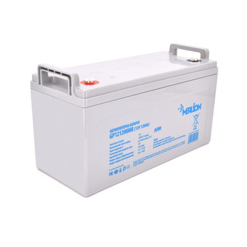 Аккумулятор свинцово-кислотный 120 Ah (Ач) MERLION AGM GP121200M8 12V