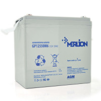 Акумулятор свинцево-кислотний 55 Ah (Аг) MERLION AGM GP12550M6 12V