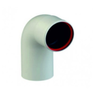 Колено 90 градусов для раздельного конденсационного дымохода 80 мм