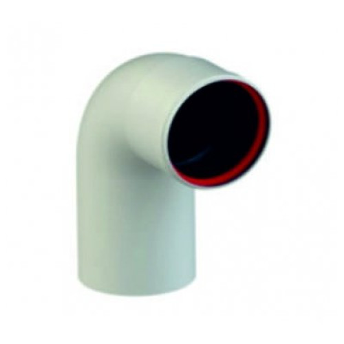 Коліно 90 градусів для роздільного конденсаційного димоходу 80 мм.