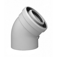 Коліно 45 градусів 60/100 для конденсаційного димоходу