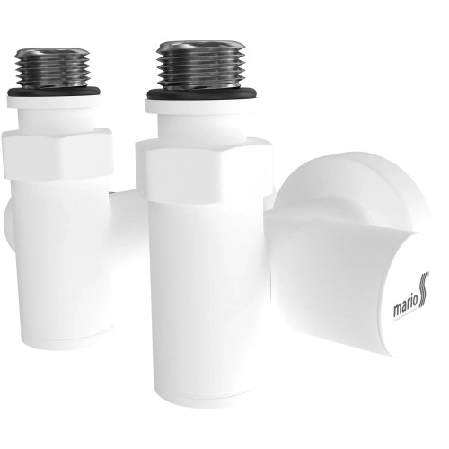 Кран кутовий MARIO під ТЕН білий мат