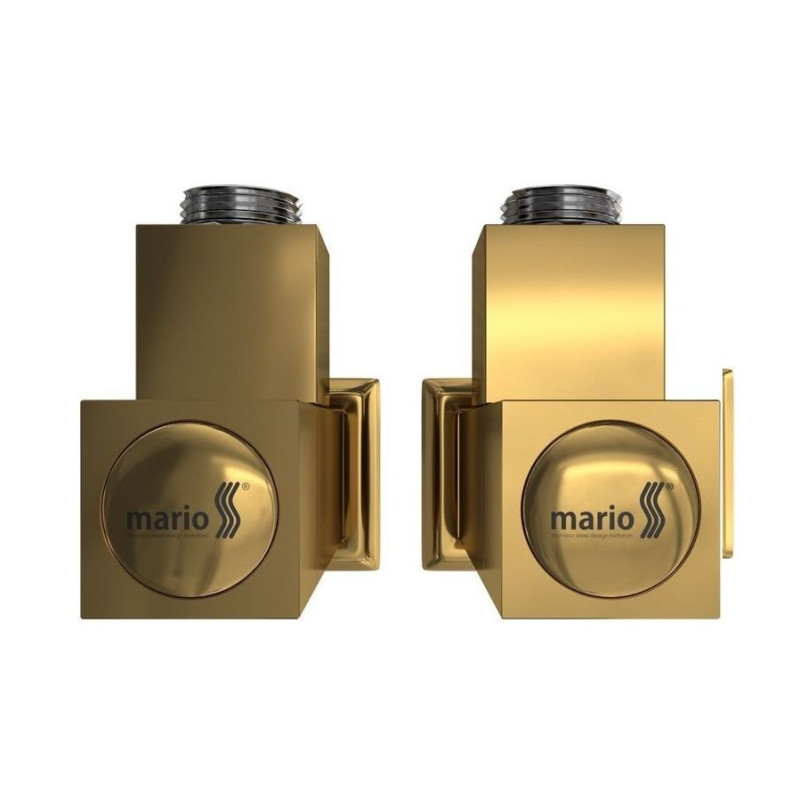 Кран кутовий MARIO профільний, золото, сатин 