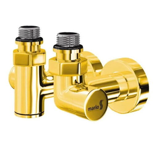 Угловой кран MARIO PVD под ТЭН золото. Угловой кран MARIO PVD под ТЭН золото.