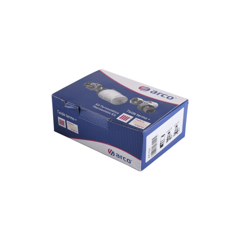 Набір радіаторних кранів кутовий ARCO KC001 KCТ01 М30 1/2″ (подача, зворотній, термоголовка) 