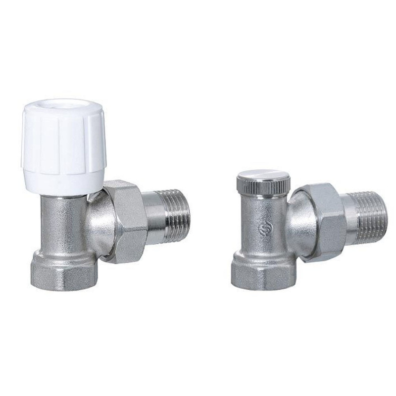 Набір радіаторних кранів кутовий ECO Technology ECO6001b ECO6002b 1/2″ посилений 