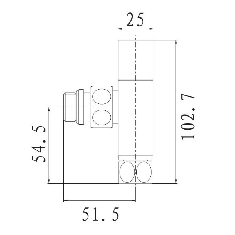 Комплект приладових кранів Raftec Chrome RV-5034 (1/2&x; х 3/4" нв)