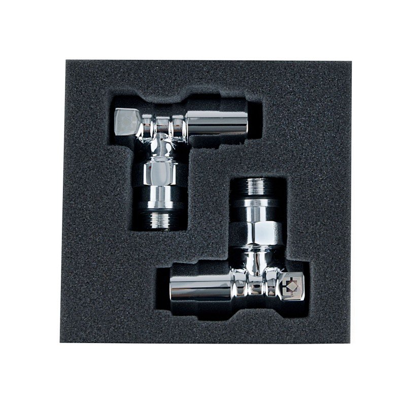 Комплект приборных кранов Raftec Chrome RV-6012 (1/2" х 1/2" нв)