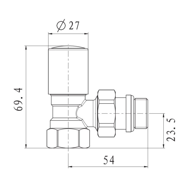 Комплект приборных кранов Raftec Chrome RV-6012 (1/2" х 1/2" нв)
