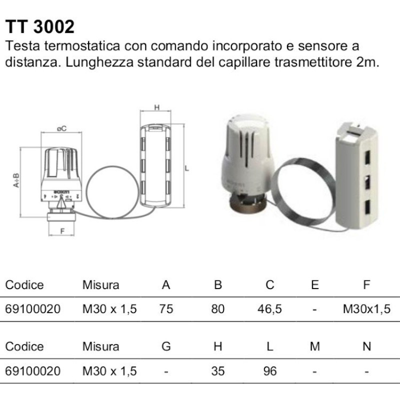 Luxor TT 3002 (69011004) - Термоголовка з виносним датчиком