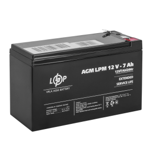 Аккумулятор свинцово-кислотный 7 Ah (ампер-часов) LogicPower AGM LPM 12V