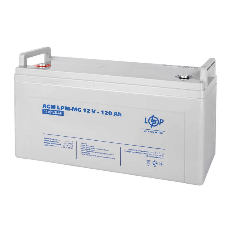 Акумулятор мультигелевий 120 Ah (ампер-годин) LogicPower AGM LPM-MG 12V