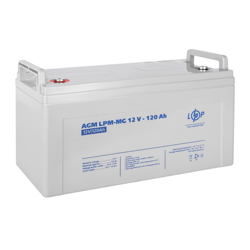 Акумулятор мультигелевий 120 Ah (ампер-годин) LogicPower AGM LPM-MG 12V