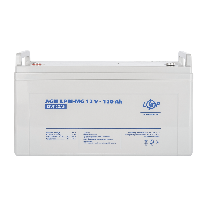 Акумулятор мультигелевий 120 Ah (ампер-годин) LogicPower AGM LPM-MG 12V