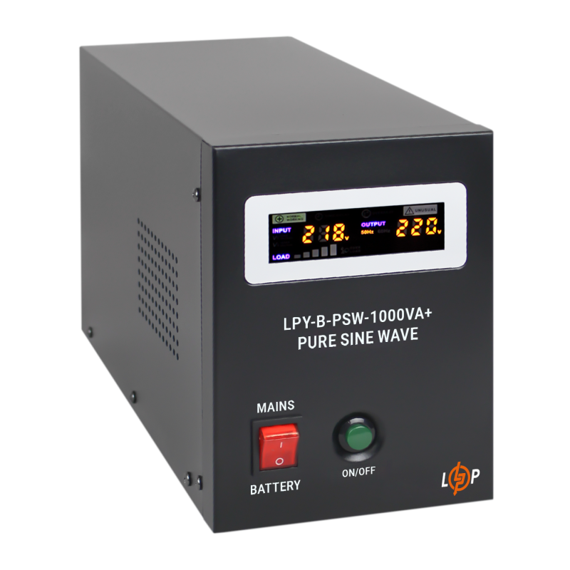 ДБЖ з правильною синусоїдою LogicPower LPY-B-PSW-1000VA-700Вт-10A/20A