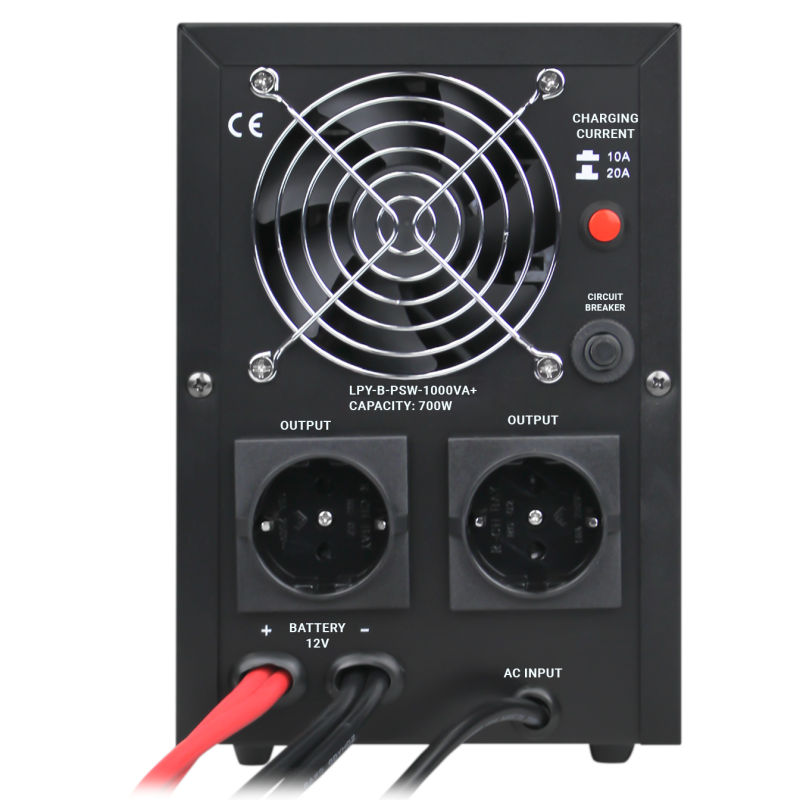 ДБЖ з правильною синусоїдою LogicPower LPY-B-PSW-1000VA-700Вт-10A/20A