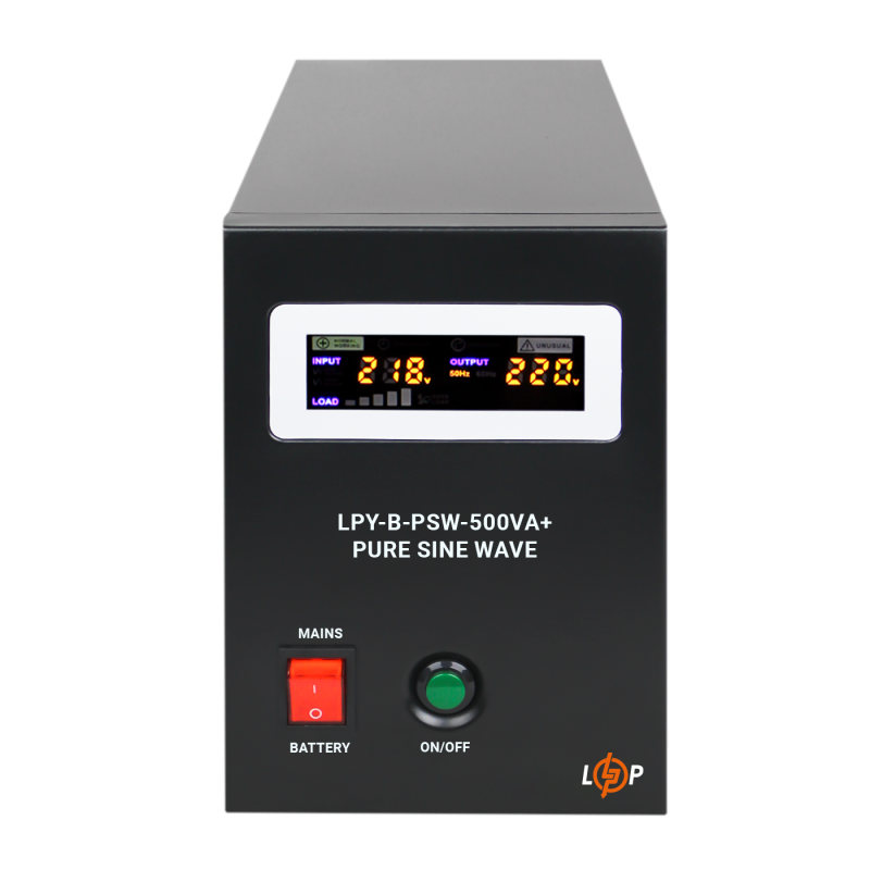 ДБЖ з правильною синусоїдою LogicPower LPY-B-PSW-500VA-350Вт-5A/10A