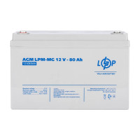 Акумулятор мультигелевий 80 Ah (ампер-годин) LogicPower AGM LPM-MG 12V