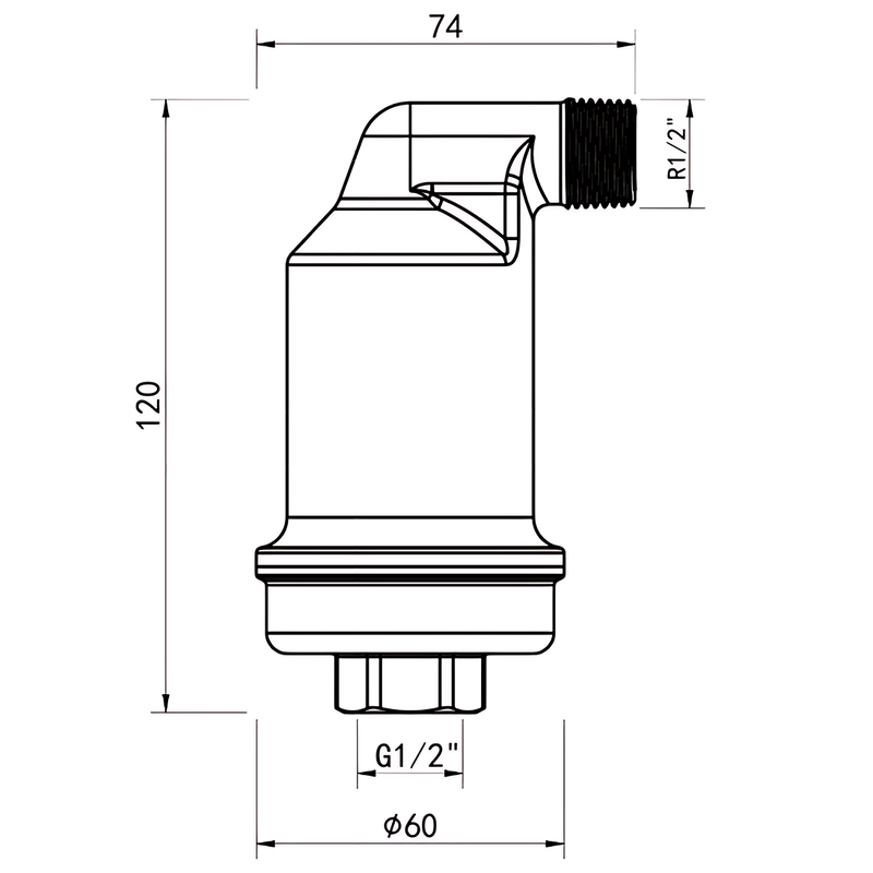 Повітровідвідник автоматичний Koer KR.1247-15 - 1/2"F латунь