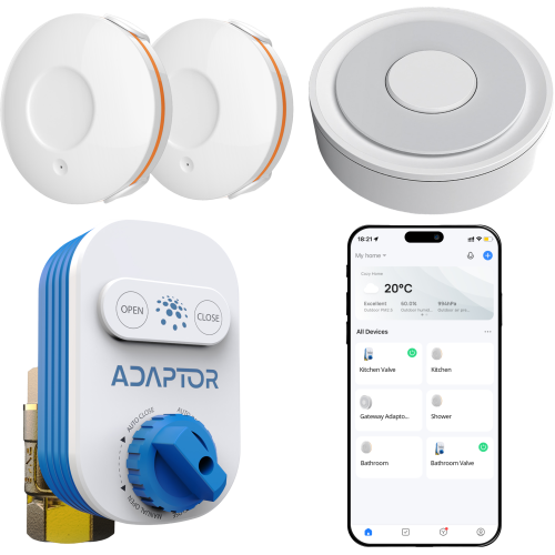 Комплект захисту від протікання AKIT-2 (клапан 3/4" + шлюз + 2 датчикa витоку) 