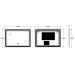 Дзеркало Zerix Mirra MR05-100x70 з LED Touch, Anti-fog, димером, регулятором яскравості  