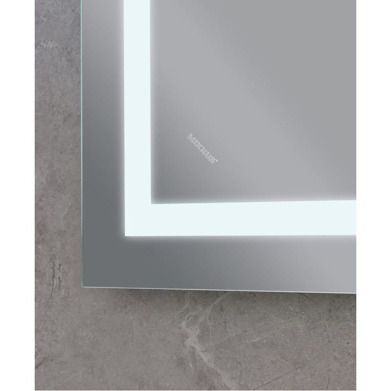 Зеркало Mixxus WARM MR02-120x80 с Led Touch, Anti-fog, димером, регулятором яркости, часами