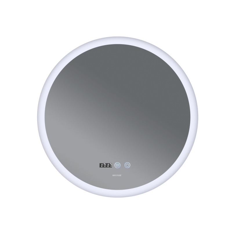 Дзеркало Mixxus PLAIN MC10-80 з Led Touch, Anti-fog, димером, регулятором яскравості, годинником 