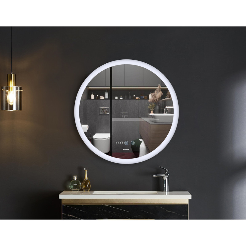 Дзеркало Mixxus PLAIN MC10-80 з Led Touch, Anti-fog, димером, регулятором яскравості, годинником 