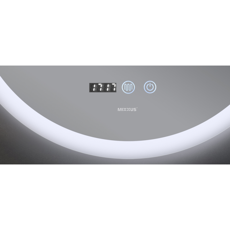 Дзеркало Mixxus PLAIN MC10-80 з Led Touch, Anti-fog, димером, регулятором яскравості, годинником 