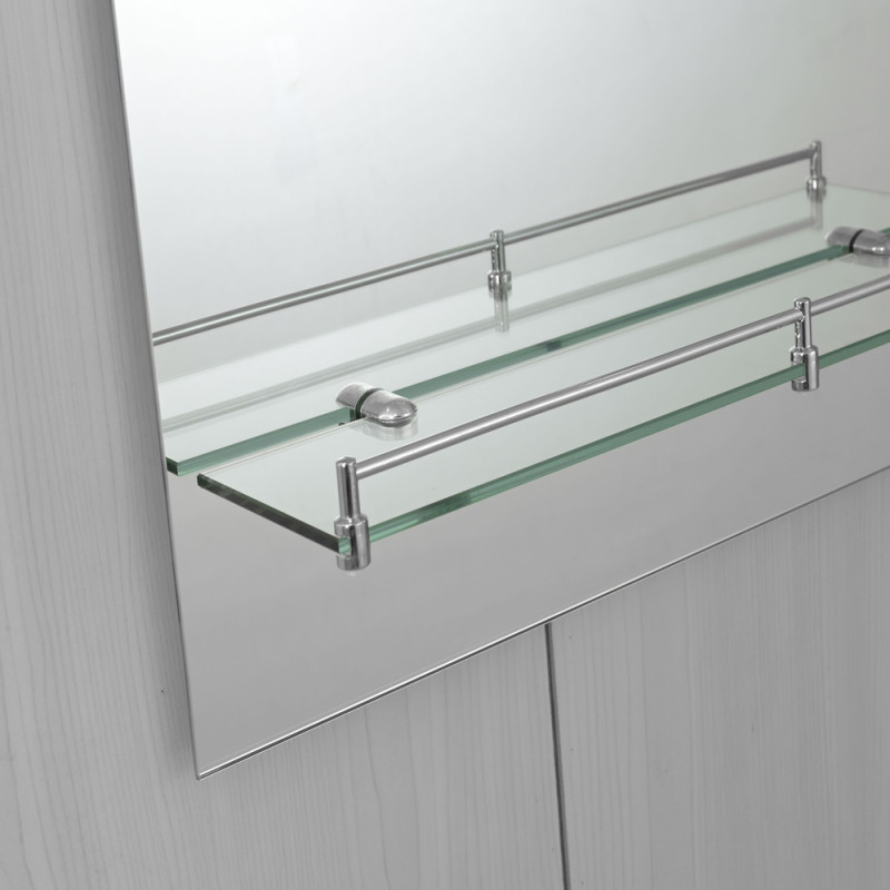 Настенное зеркало Zerix LAGUNA MRZ03-50x70x11 прямоугольное с дугообразным верхом и полкой.