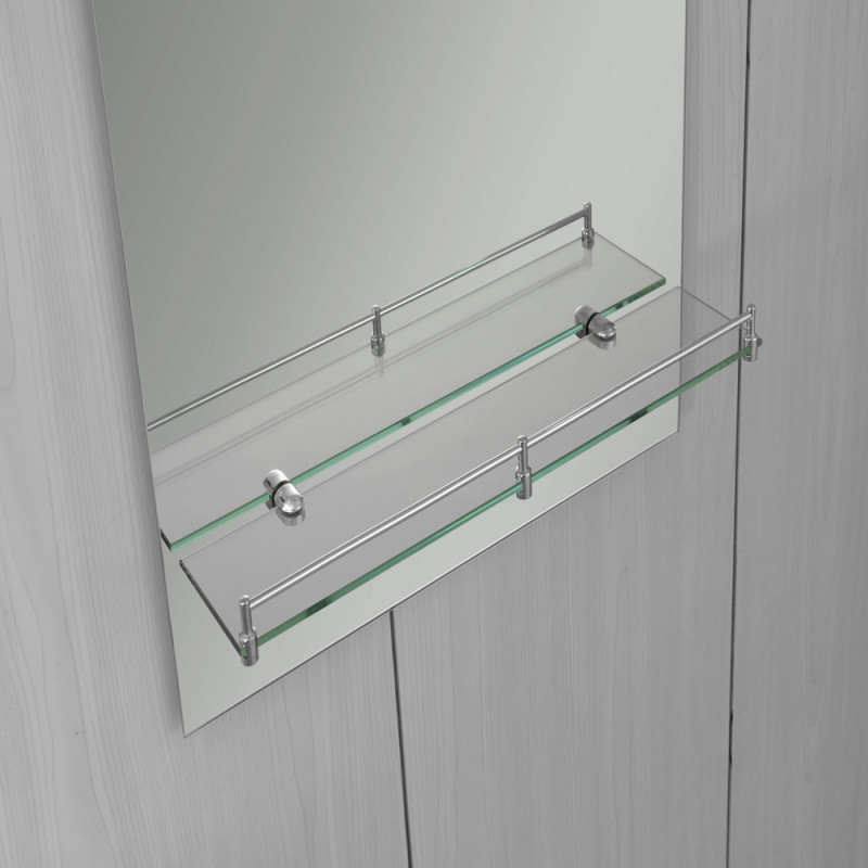 Настенное зеркало Zerix LAGUNA MRZ03-50x70x11 прямоугольное с дугообразным верхом и полкой.