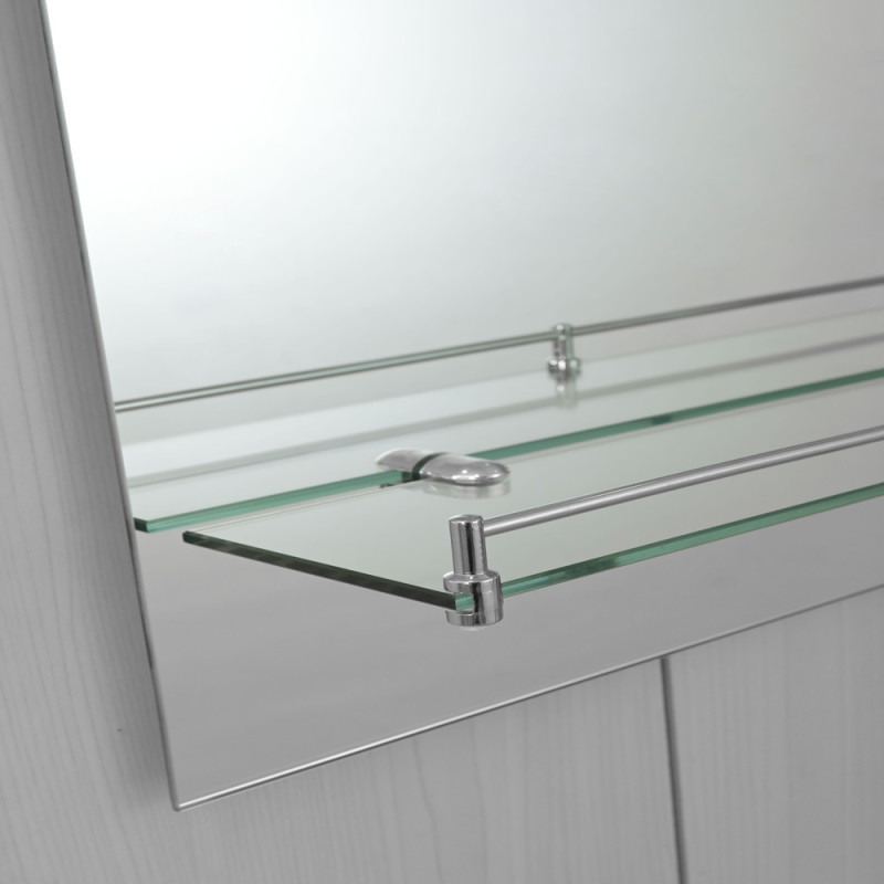 Настенное зеркало Zerix LAGUNA MRZ03-50x70x11 прямоугольное с дугообразным верхом и полкой.