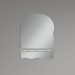 Зеркало настенное Zerix MIRRA MRZ02-60x85x10 прямоугольное с дугообразным верхом, фигурными боками и полкой.