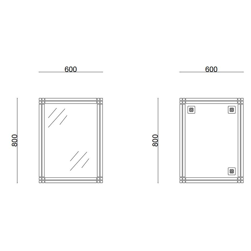 Дзеркало настінне Zerix FONTE MRZ10-60x80-Reverse прямокутне з декором 