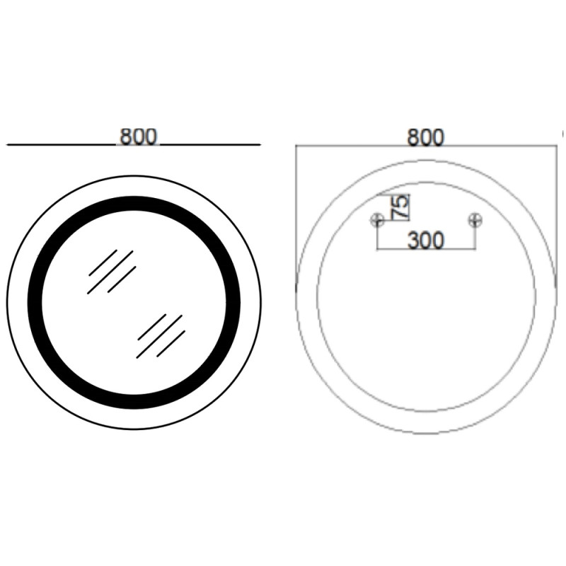 Зеркало Mixxus PLAIN MC02-80 с Led Touch, Anti-fog, димером, регулятором яркости, часами