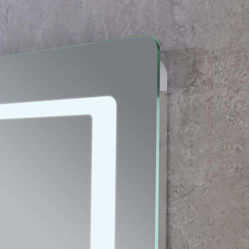 Зеркало Mixxus STYLE MR03-90x70 с Led Touch, Anti-fog, димером, регулятором яркости, часами