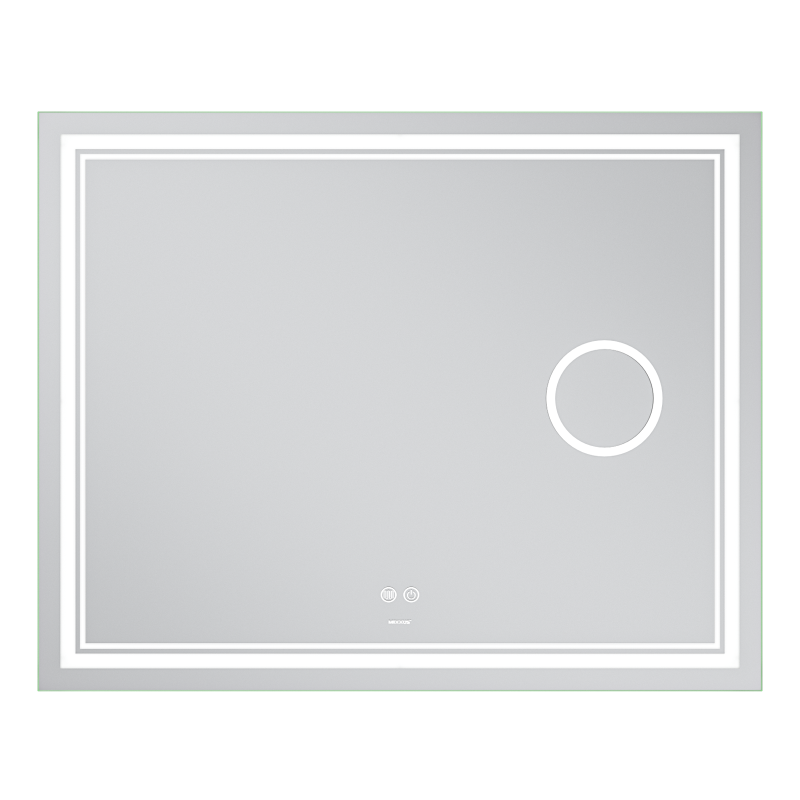 Зеркало Mixxus Premium QUADRO MR20-100x80 с Led Touch, Anti-fog, димером, регулятором яркости, линзой