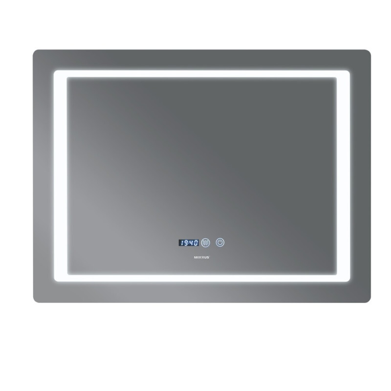 Зеркало Mixxus STYLE MR03-70x50 с Led Touch, Anti-fog, димером, регулятором яркости, часами