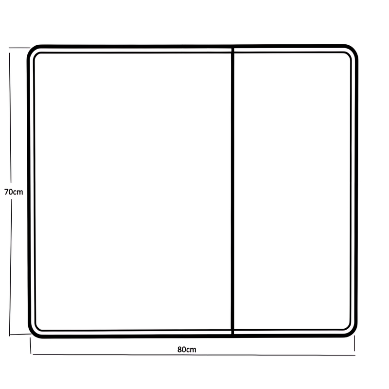 Зеркальный шкафчик Mixxus Premium Olivary CM01-80x70x13 с LED Touch, димером, регулятором яркости
