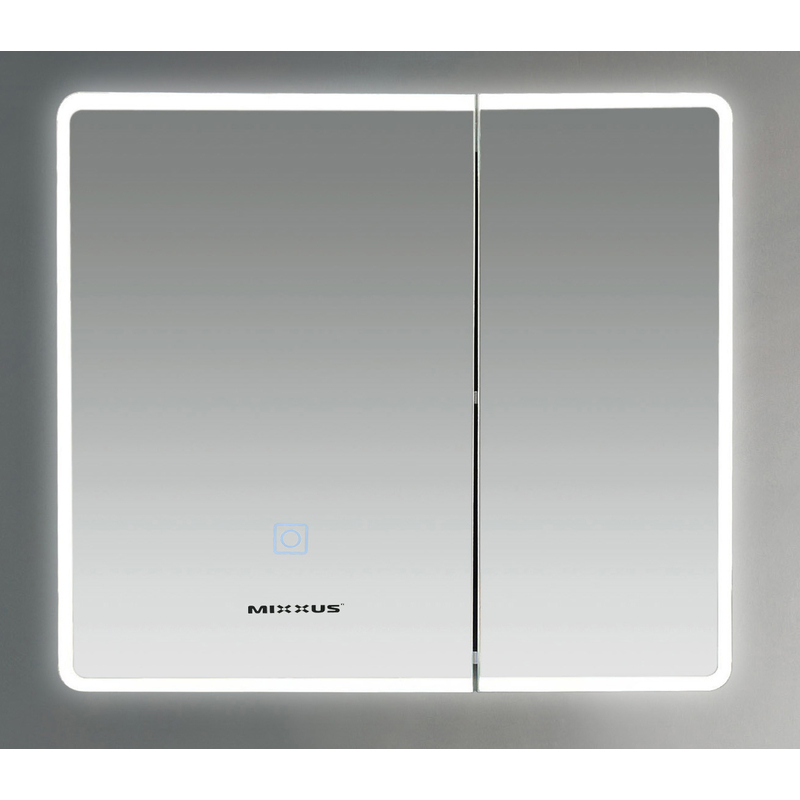 Зеркальный шкафчик Mixxus Premium Olivary CM01-80x70x13 с LED Touch, димером, регулятором яркости