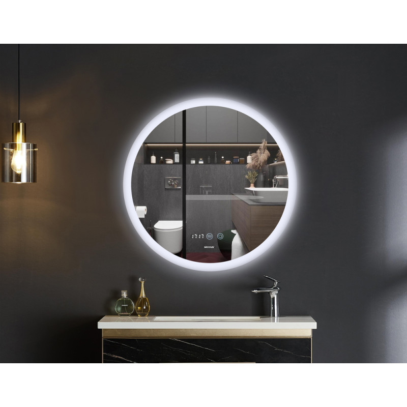 Дзеркало Mixxus PLAIN MC10-60 з Led Touch, Anti-fog, димером, регулятором яскравості, годинником 