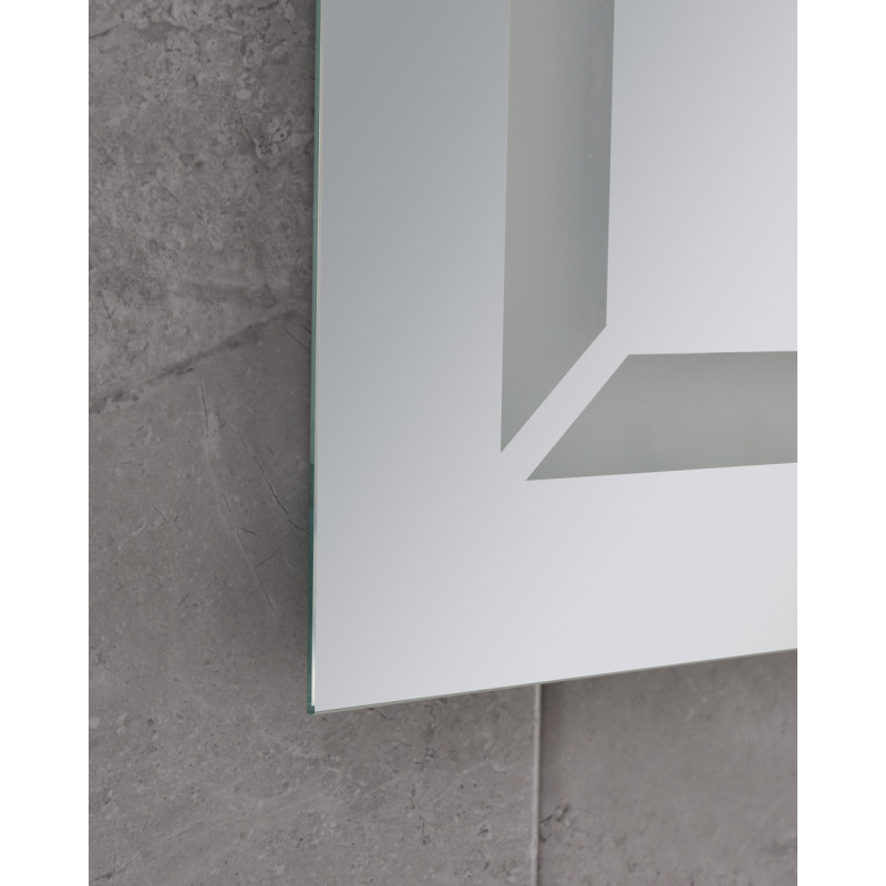 Зеркало Mixxus LIGHT MR01-80x60 с Led Touch, Anti-fog, димером, регулятором яркости, часами