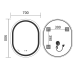 Дзеркало Mixxus Premium ELLIPSE MV05-90x70-Reverse з Led Touch, Anti-fog, димером (3-6,5kK) 