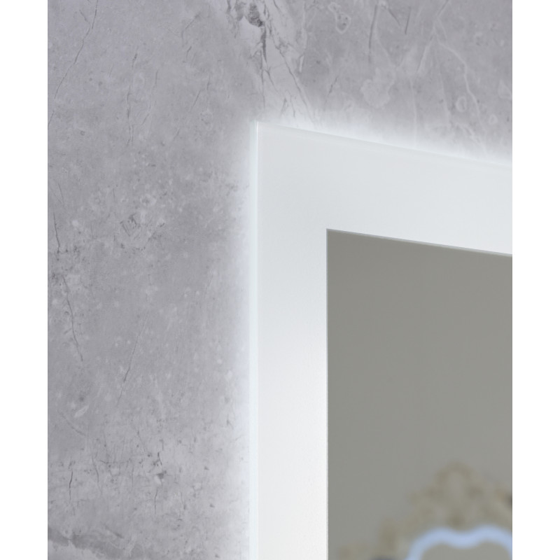 Дзеркало Mixxus FLAT MR04-80x60 з Led Touch, Anti-fog, димером, регулятором яскравості, годинником 